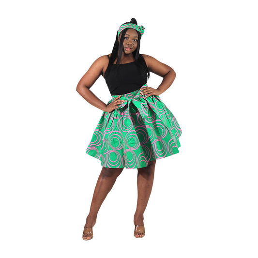 Bold African Print Short Skirt